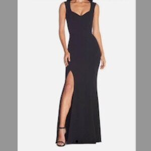DRESS THE POPULATION Monroe Side Slit Gown In Black Size S